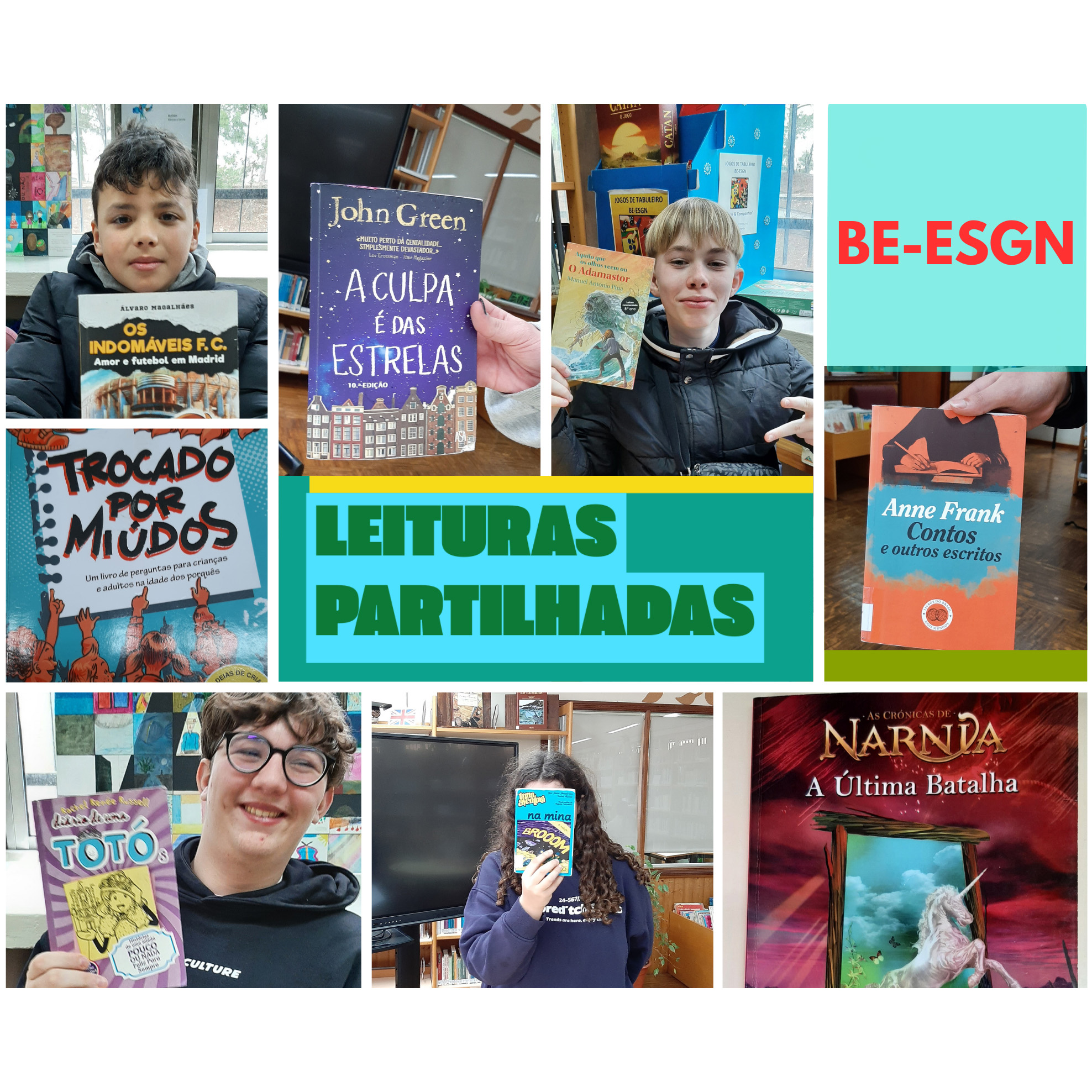 Leituras partilhadasna BE-ESGN, com os 8.ºanos e o 7.ºH